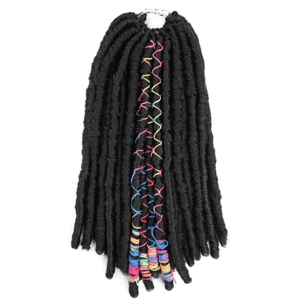 Unisex Black 30 48 Cm Goddess Faux Locs Dreadlocks Hair Extensions Dreadlocks Crochet Braids Hair Synthetic 12Stands Pack Braiding Hair Extensions