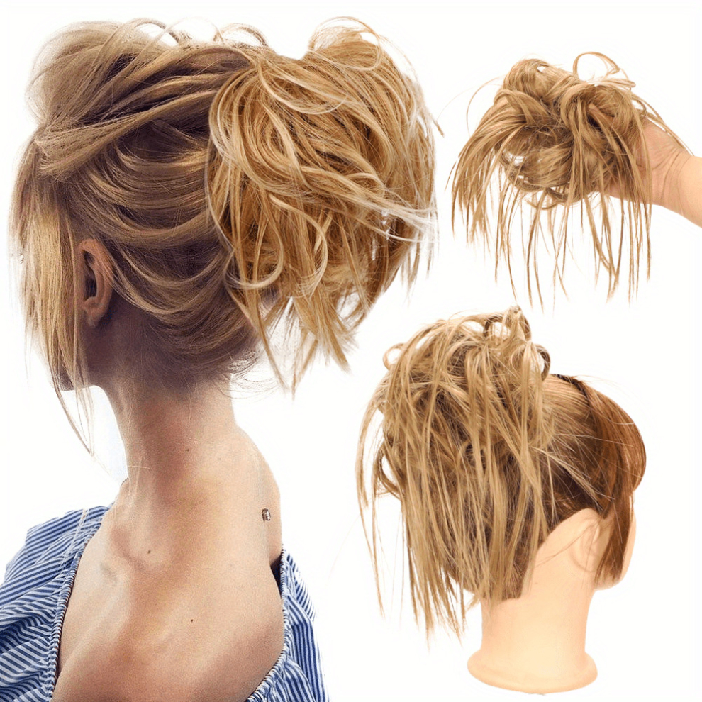 Messy Hair Bun Hair Piece Synthetic Tousled Updo Hair Extensions With Rubber Band Ponytail Extensions For Women Girls