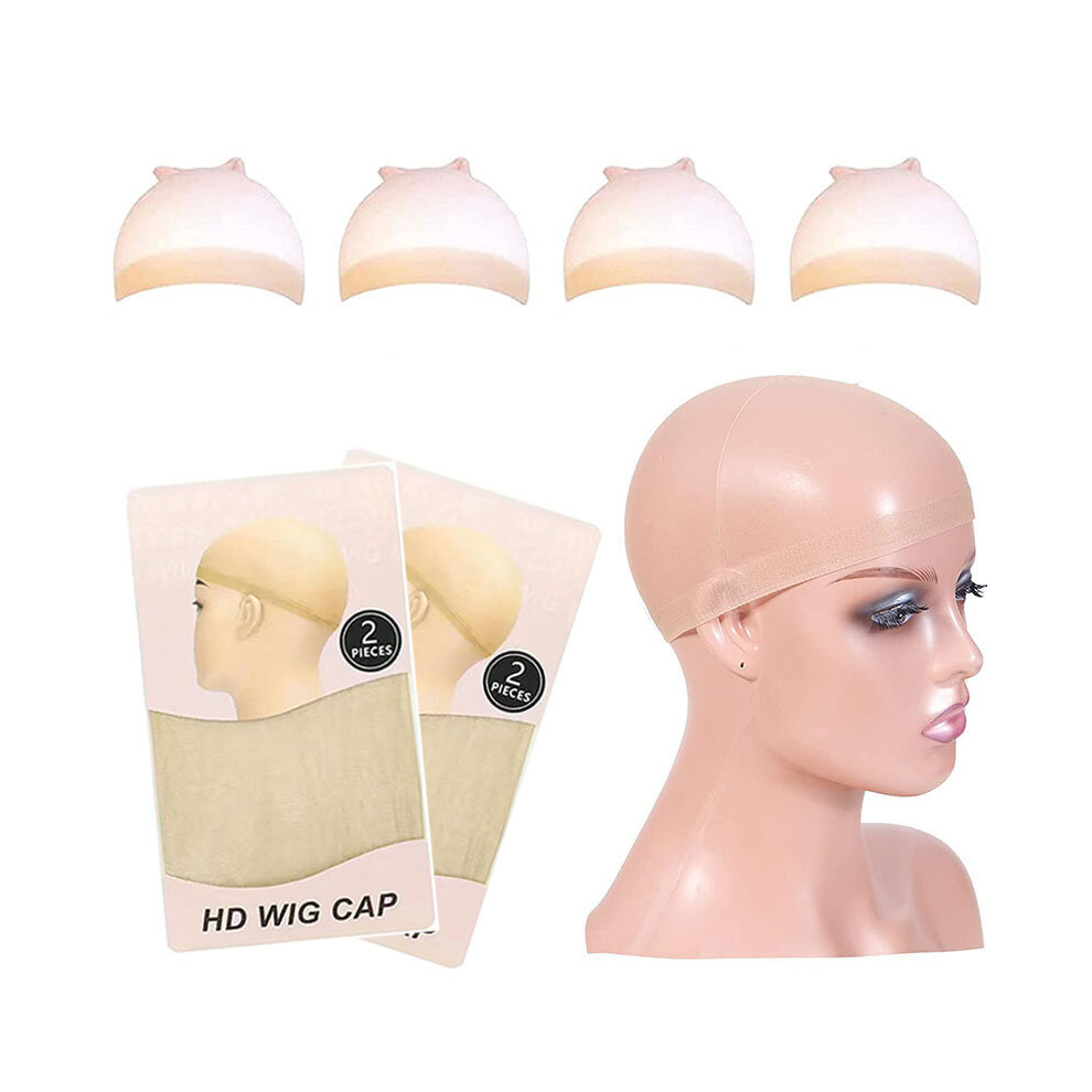 Unisex Multicoloured 2 4 8 12 20Pcs Hd Wig Cap 1Pack 2Pieces Ultra Thin Invisible And Sheer Breathable Caps For Lace Front Wig Stretchy Stocking Nude Caps