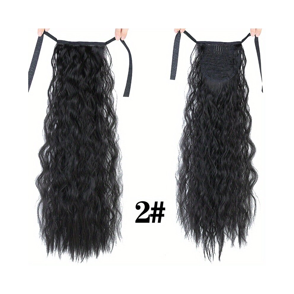 Long Curly Hair Extensions With Hair Ties Wrap Around Ponytail Extensions For Women Girls
