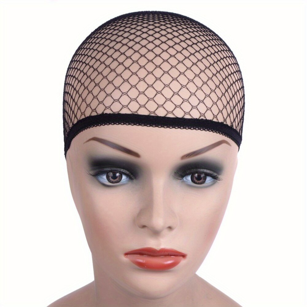 Unisex Black Wig Cap Stretchable Elastic Hair Net Snood Wig Cap Elastic Net Weaving Cap Durable Wig Stocking Cap