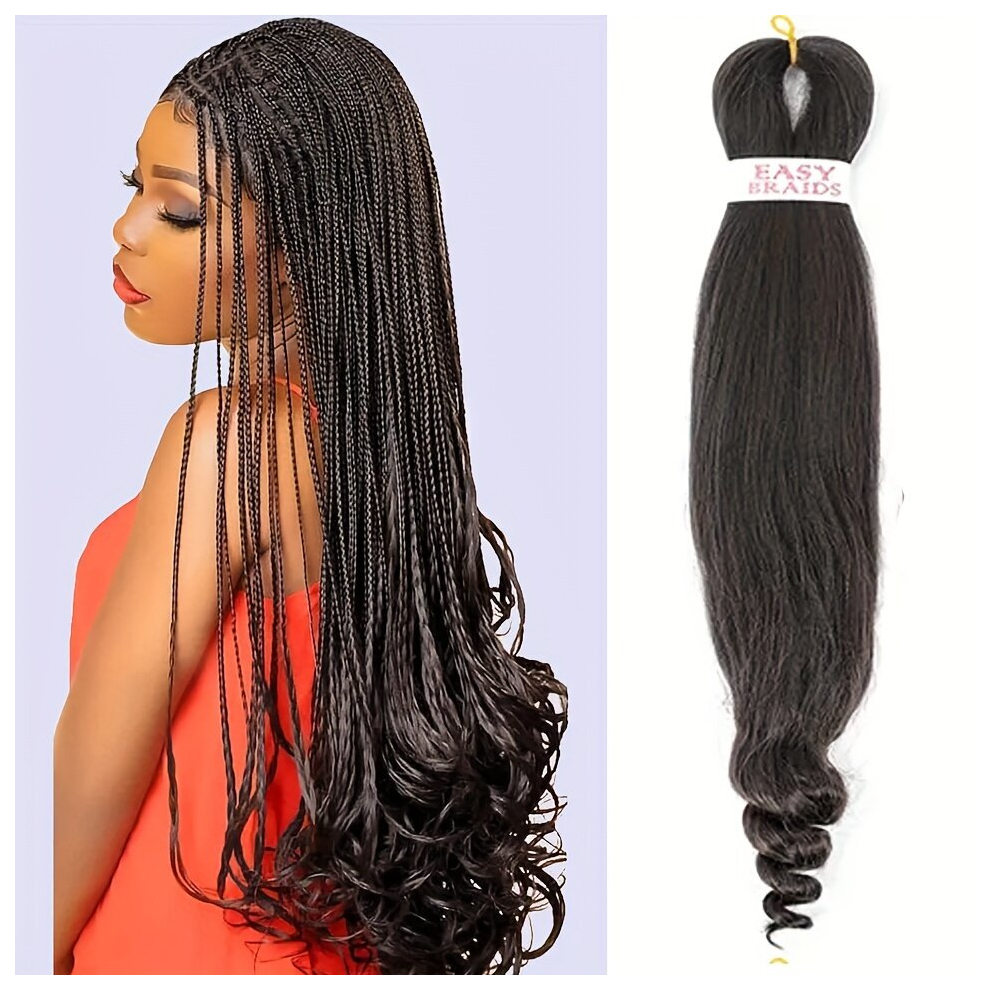 1Pack Raiding Hair Pre Stretched 45 French Curly Braiding Hair Crochet Braids Natural Easy Braiding Crochet Hair Synthetic Hair