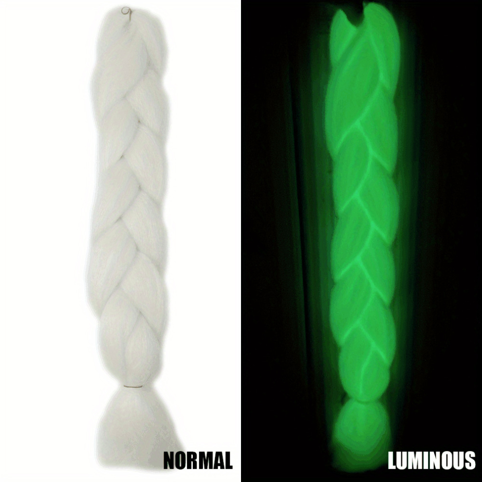 60 96 Cm Luminous Long Jumbo Braiding Hair Extensions Synthetic Fiber Twist Braiding Hair Extensions For Party Use