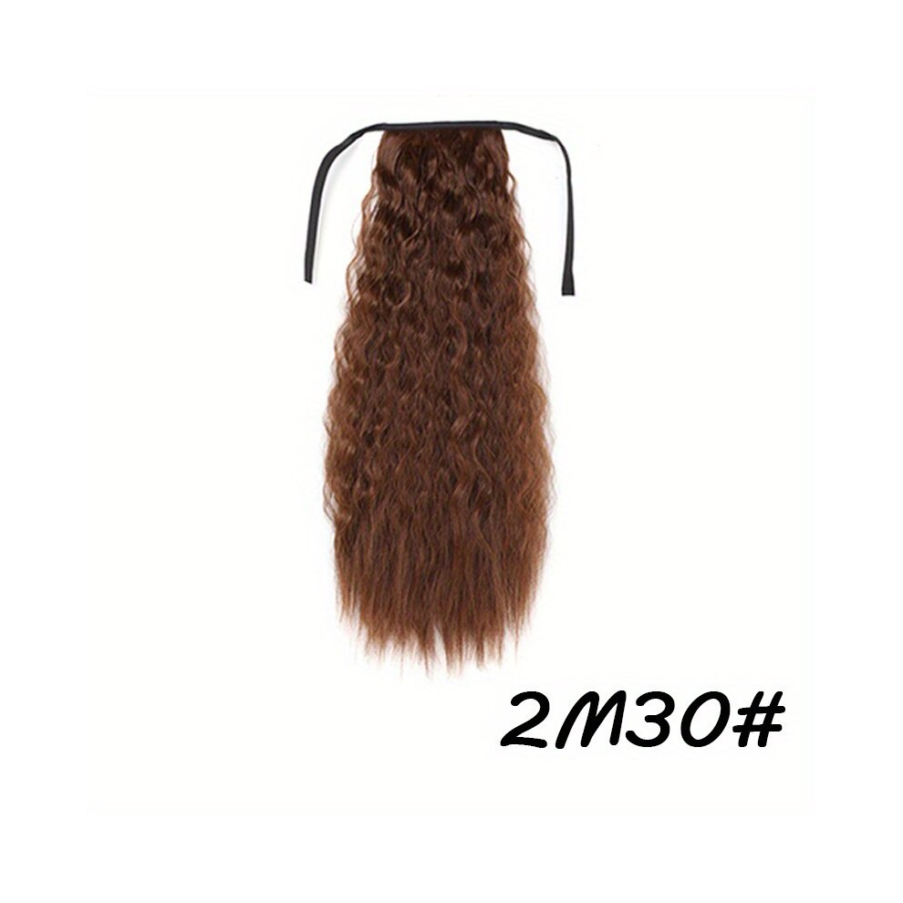 55 88 Cm Long Corn Curly Ponytail Extensions With Tie Wrap Around Kinky Curly Synthetic Bundled Tied Ponytail Hair Extensions