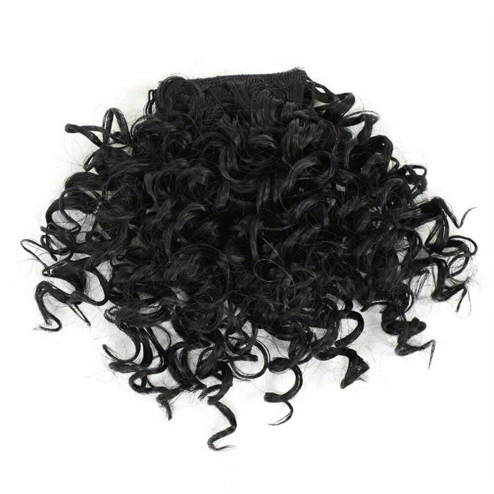 Curly Hair Bangs Clip In Bangs Hair Extensions Afro Kinky Curly Hair Bangs Clip In Bangs For Women Synthetic Fiber Short Afro Kinky Curly Hair Bangs