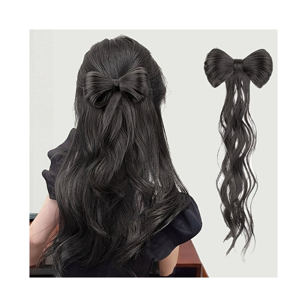 Bowknot Hair Bun Claw Hair Bun Synthetic Clip In Hair Extensions Natural Looking For Daily Use