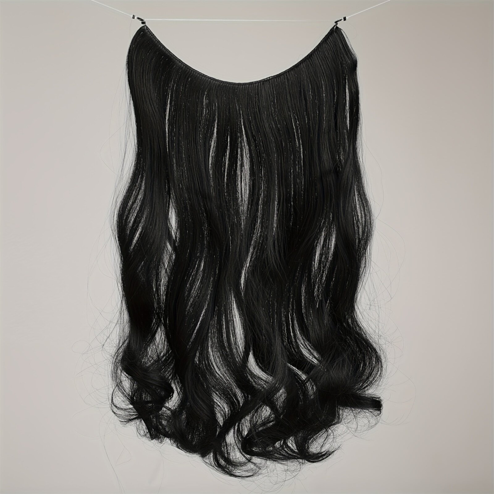 Unisex Multicoloured Long Wavy Hair Pieces Synthetic Fishing Line Hair Extensions Natural Looking For Daily Use