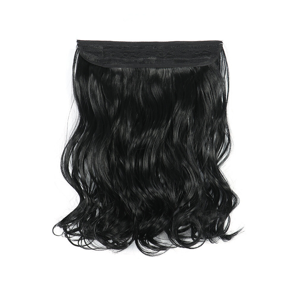 Unisex Multicoloured Invisible Wire Hair Extension Natural Long Wavy Curly Synthetic Hairpiece Adjustable Hair Extension For Women
