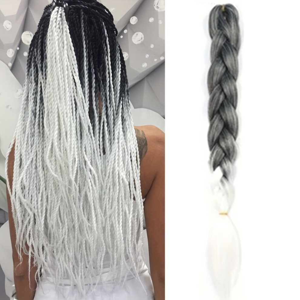 Unisex Multicoloured 1Pc Ombre Braiding Hair 66 04Cm Braid Hair Extensions Pre Stretched High Temperature Synthetic Crochet Braiding Hair Wig For Women