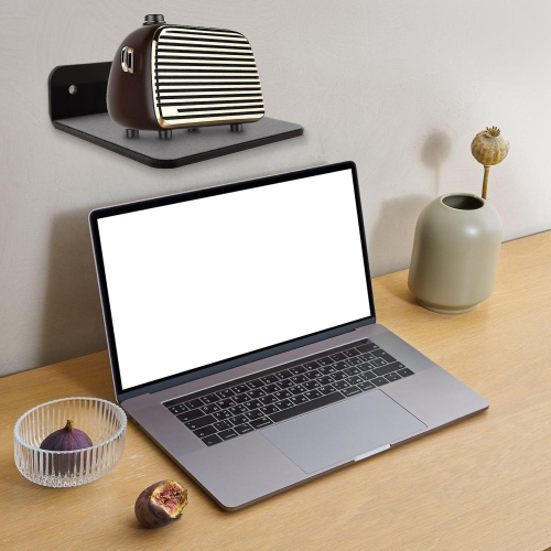 Wall Shelf Speaker Stand, Small Wall Shelf Speaker Mount (black) 1