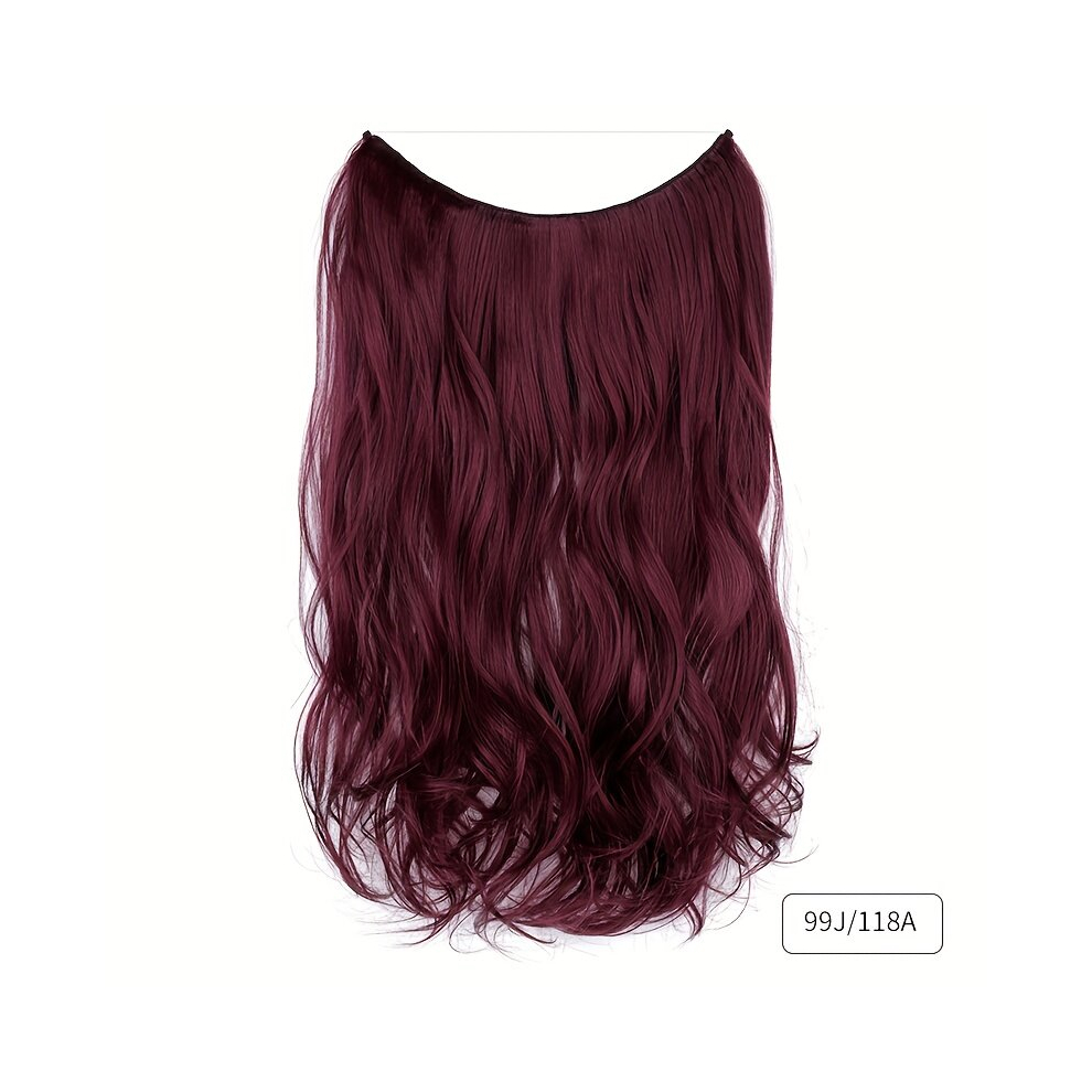 Unisex Multicoloured Long Wavy Hair Pieces Synthetic Fishing Line Hair Extensions Natural Looking For Daily Use