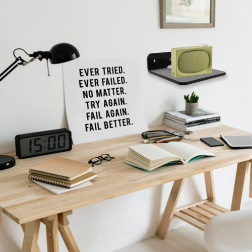 Wall Shelf Speaker Stand, Small Wall Shelf Speaker Mount (black) 2