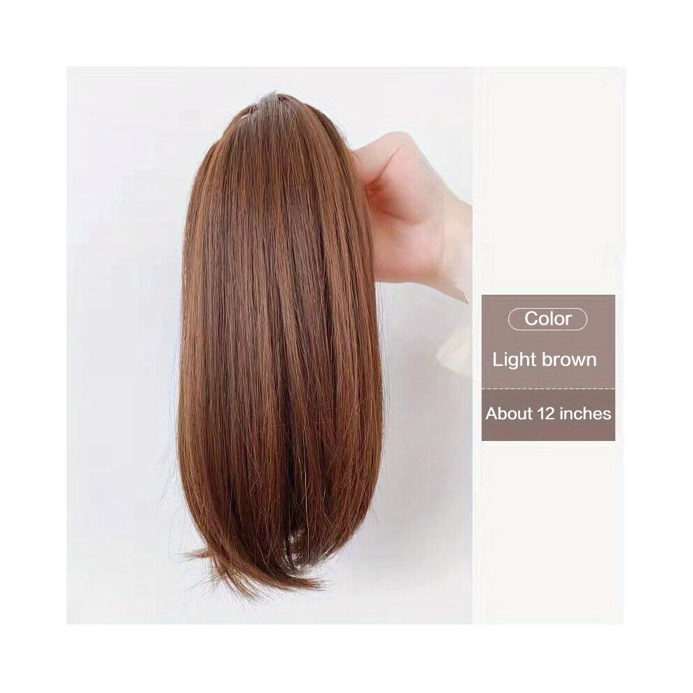 Short Synthetic Ponytail Extension Natural Looking Claw Clip In Straight Hair Extension For Women Girls