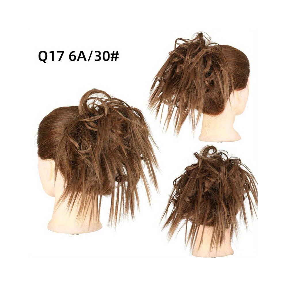 Unisex Multicoloured Tousled Updo Messy Bun Hairpiece Hair Extensions Ponytail With Elastic Rubber Synthetic Hair Extensions Scrunchies