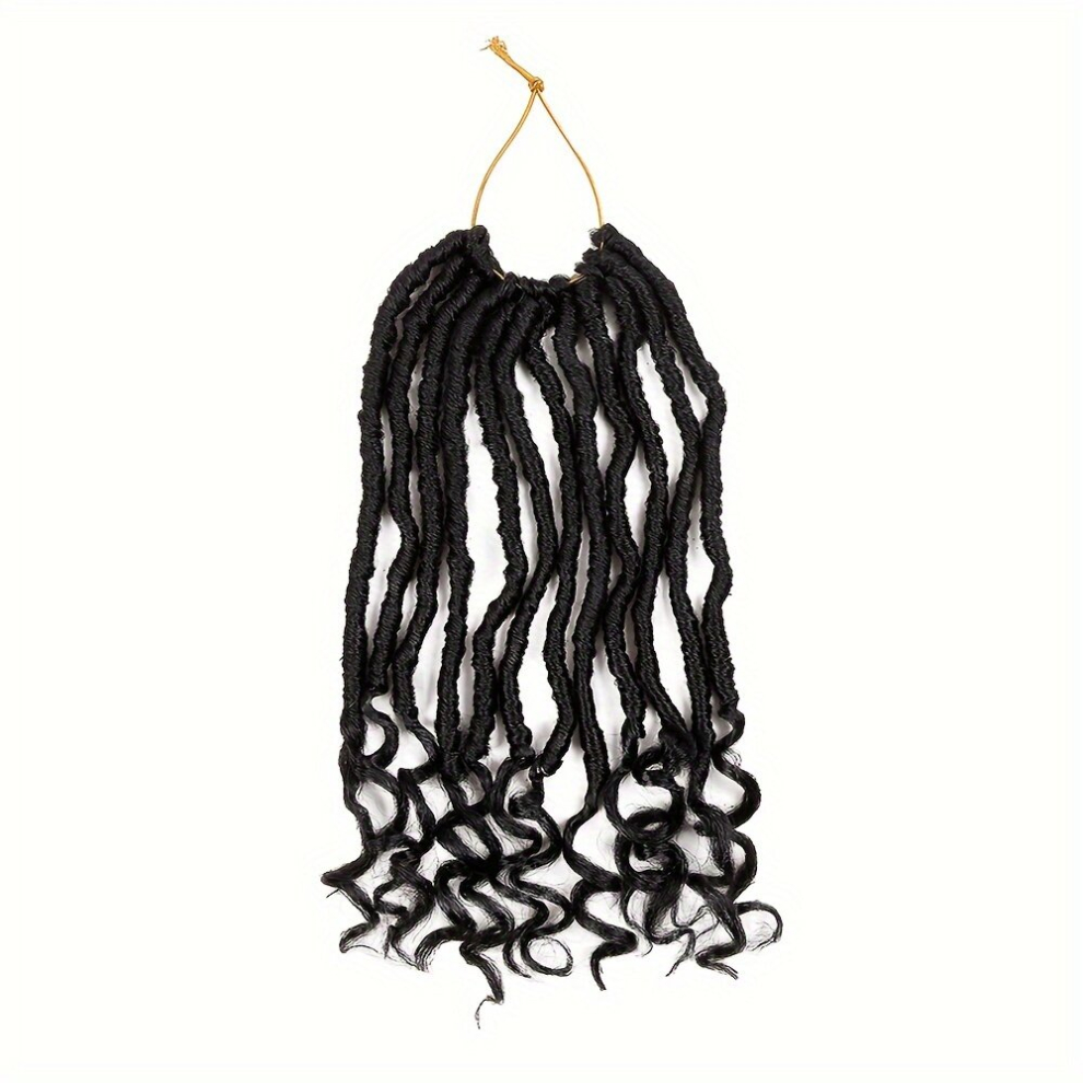 Unisex Multicoloured Goddess Dreadlock Curly Crochet Hair 1 Packs 12 Strands Faux Locs Crochet Hair For Women Straight Faux Locs With Curly Ends Crochet Pre Looped Curly H