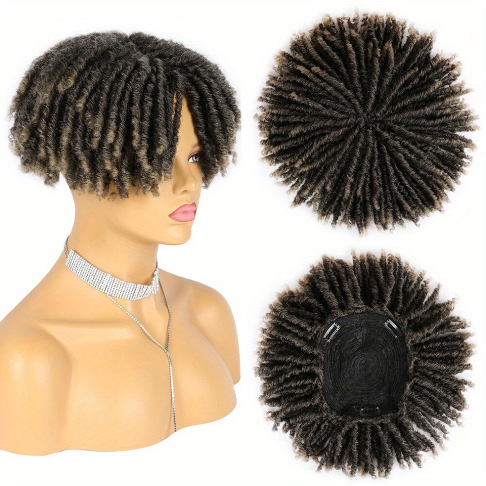 15 24 Cm Dreadlock Topper Wig With Clip In Braided Half Wigs Short Synthetic Dreadlocks Hair Pieces For Women And Men