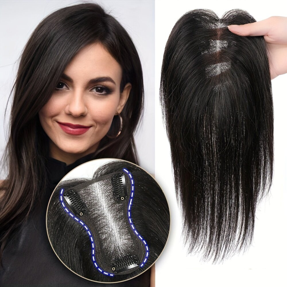 Unisex Multicoloured Human Hair Toppers For Women Real Human Hair Toppers Hair Pieces For Women With Thinning Hair Upgraded Lace Base Wiglets For Crown Topper No Bangs 25