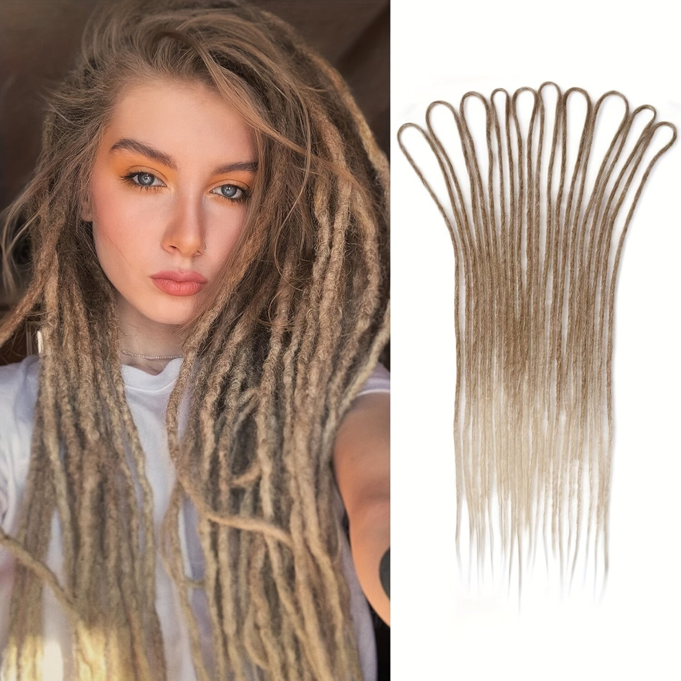 Unisex Multicoloured Double Ended Straight Dreadlock Extensions 24 Inch Dreadlocks Extension 10 Strands Thin 0 Reggae Hair Hip Hop Style Crochet Braiding Hair Extensions B