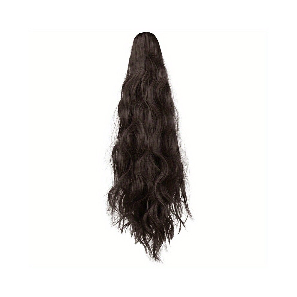 Unisex Multicoloured Wig Female Long Hair Corn Whisker Water Ripple High Ponytail Small Grab Clip Medium Long Curly Wig Ponytail Claw