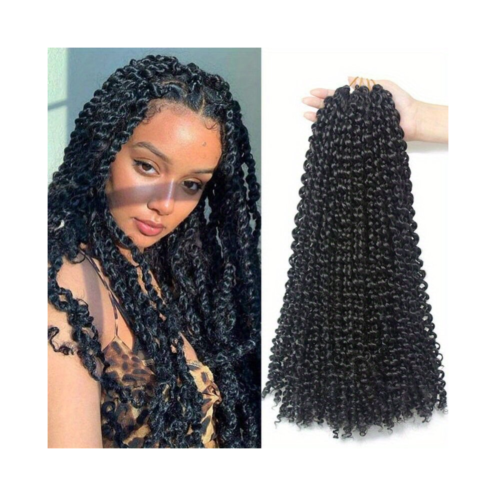 6 pack Dream Like Passion Twist Crochet Hair Extensions 18 Inch Curly Locs Braids Extensions for Women Synthetic Braiding Hair Extensions for a Natura