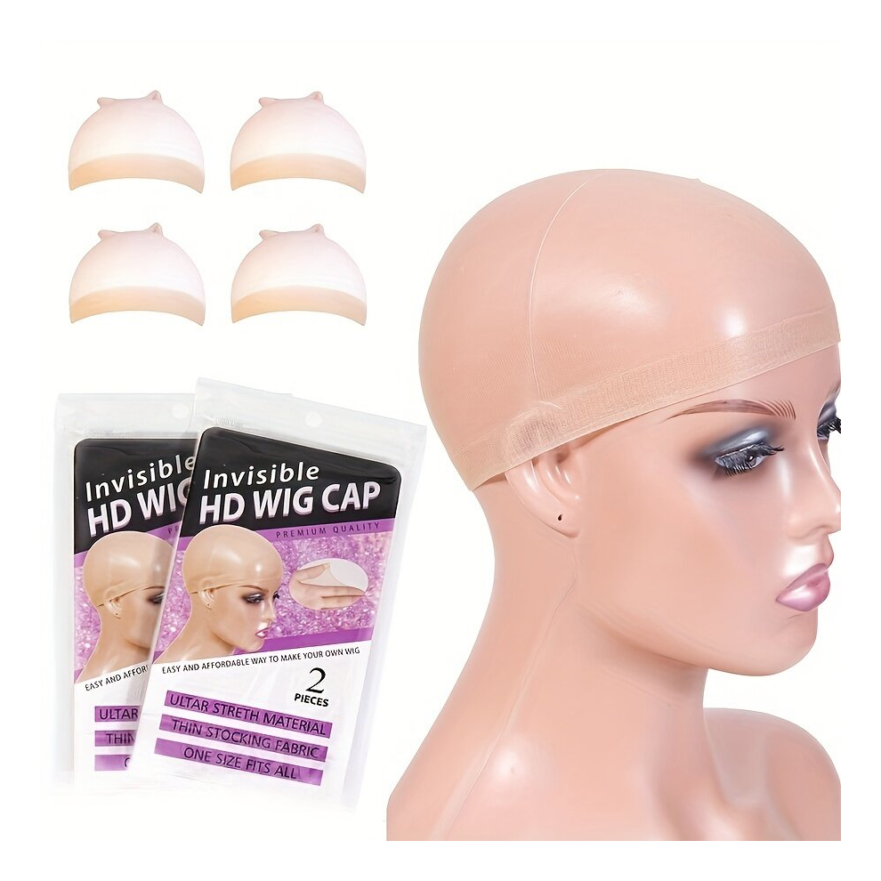 Unisex Multicoloured Thin Invisible Hd Wig Caps For Women Ultra Thin Invisible And Sheer Breathable Wig Cap For Lace Front Wig Stretchy Stocking Nude Caps Wig Accessories