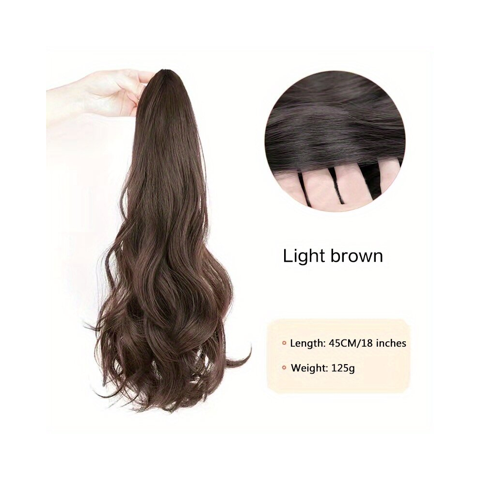 Unisex Multicoloured Claw Ponytail Synthetic Clip In Hair Extensions Long Curly Wavy Ponytail Extensions