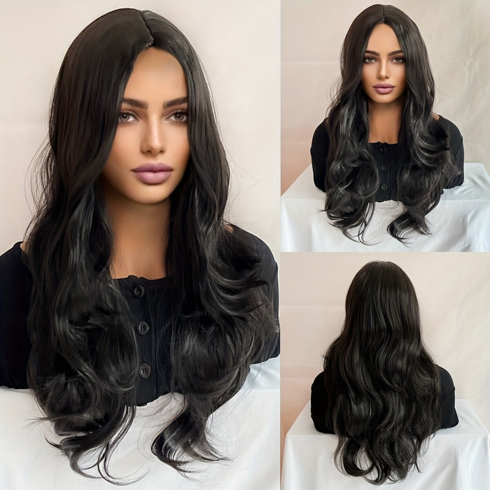 Unisex Black Costume Wigs Colorful Long Curly Synthetic Wig Cosplay Wig For Halloween Cosplay Party