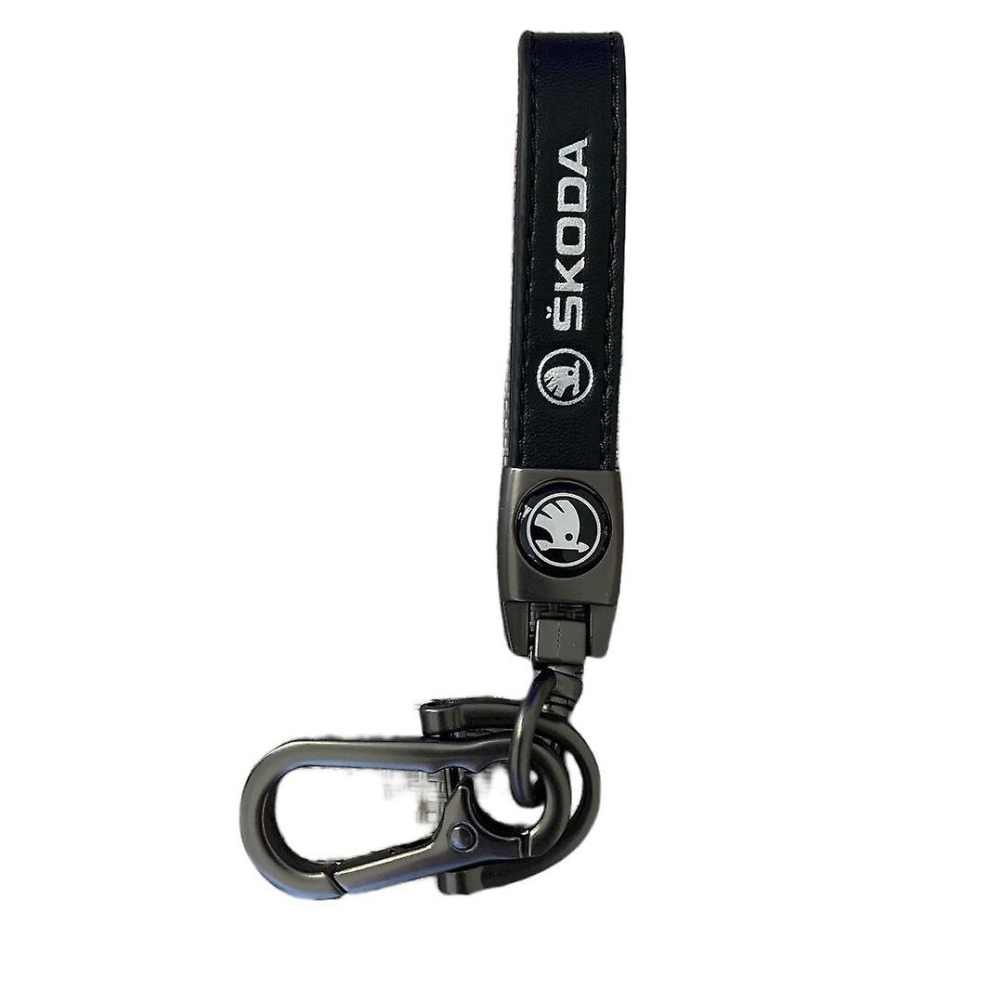 Genuine Leather Car Logo Keychain Compatible With Skoda Keychain Leather Keychain Suitable For Women And Men Skoda Ccessories