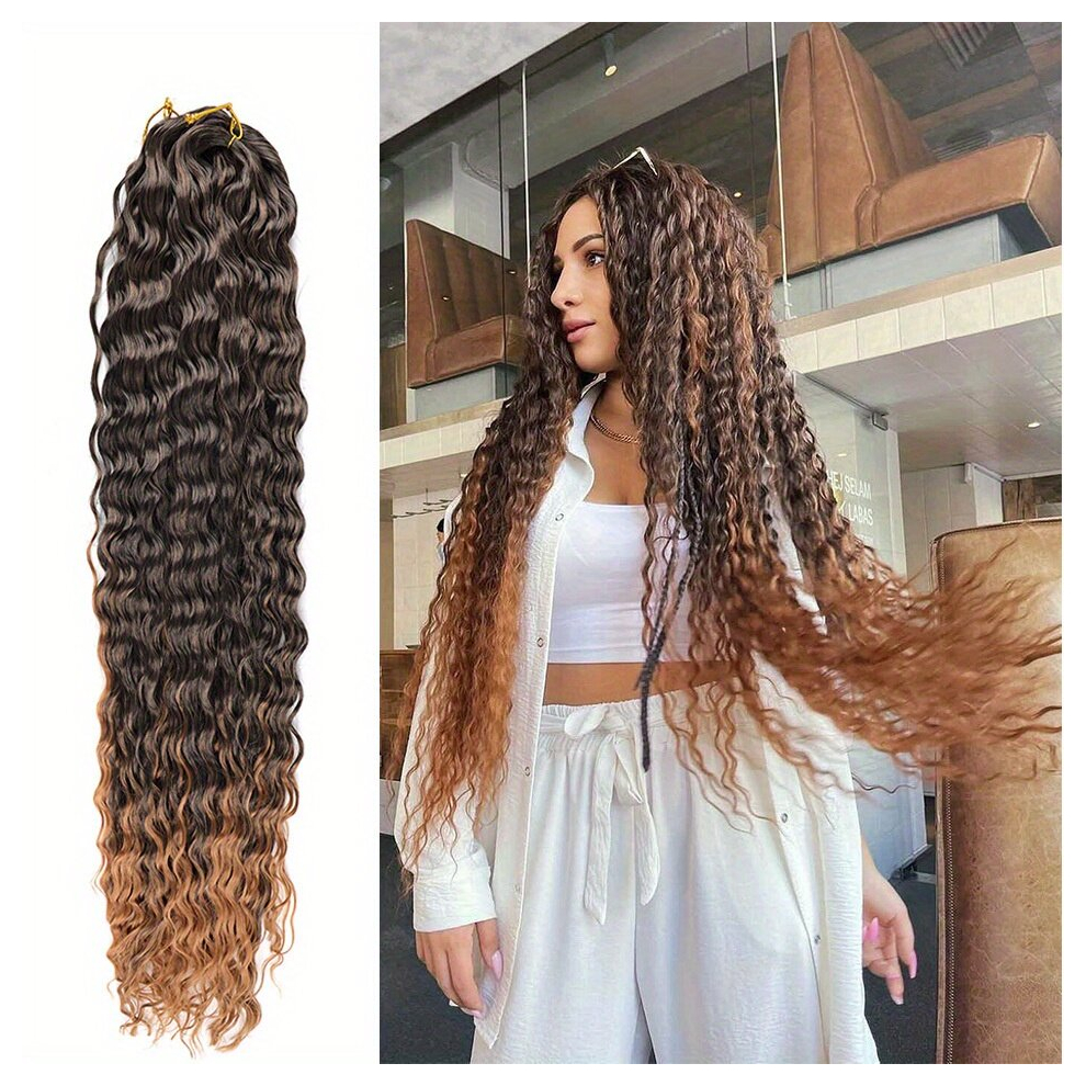 76 2 Cm Afro Curls Deep Wave Braiding Hair Extensions Crochet Braids Synthetic Hair Extensions Ombre Long Curly Deep Twist Crochet Hair Extensions For
