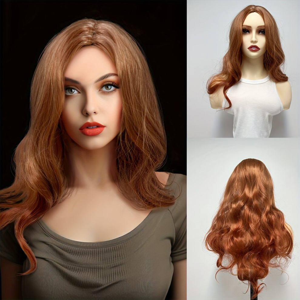 Unisex Multicoloured Costume Wigs Orange Long Wavy Wig Synthetic Wig Anime Cosplay Wig For Halloween Cosplay Party