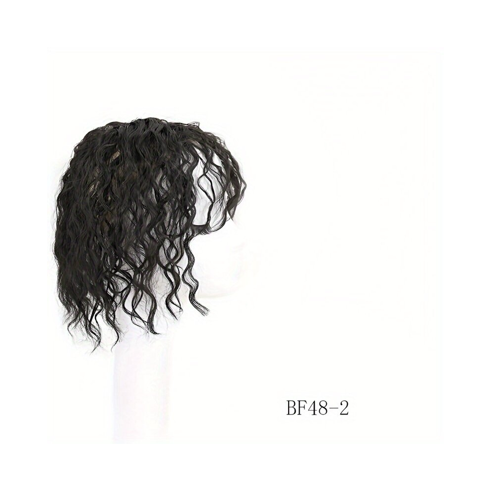 Short Curly Hair Topper Synthetic Hairpiece Add Hair Volume Perfect For Daily Use