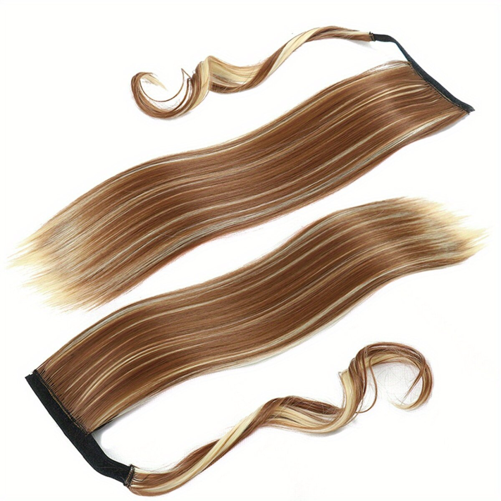 Unisex Multicoloured European And American Hook And Loop Fastener Ponytail Wig Strap Style Ponytail Wig Womens Long Straight Hair With Multiple Colors Choose