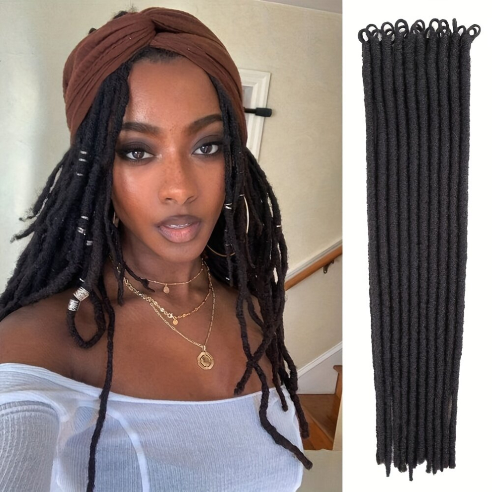 Unisex Multicoloured 1Pack Loc Crochet Extensions 10 Strands Pack Synthetic Dreadlocks Crochet Hair Extension Long Straight Braiding Hair Blonde Dreads Crochet Locs Hair H