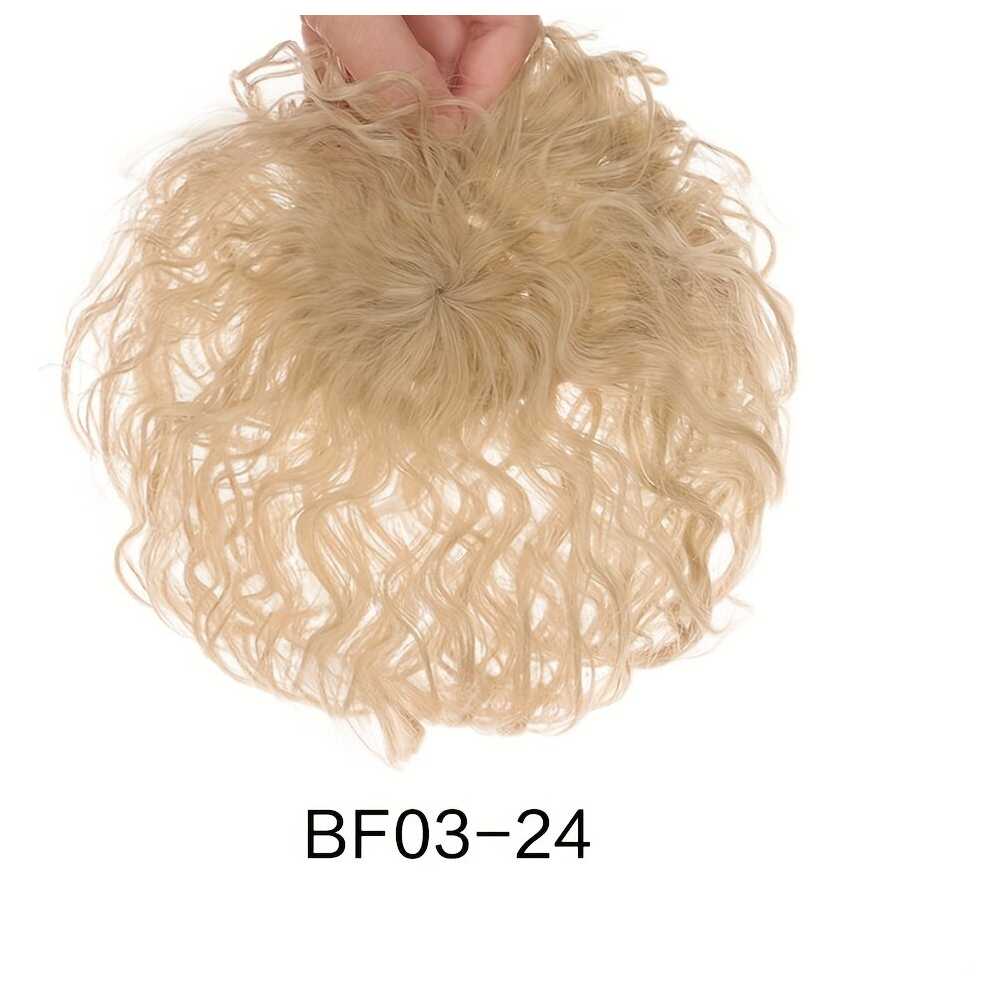 Unisex Multicoloured Synthetic Fiber Corn Curly Hair Pieces Fluffy Hairpiece Clip In Hair Extensions Hairpieces Natural Brown Synthetic Hair Piace For Women