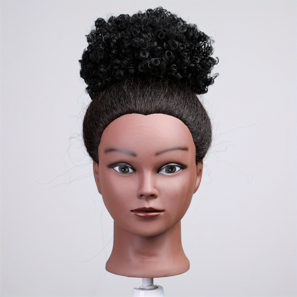 Unisex Multicoloured Afro Puff Drawstring Ponytail Curly Afro Bun Extensions Synthetic Hair Short Afro Hairpieces Updo Hair For Women