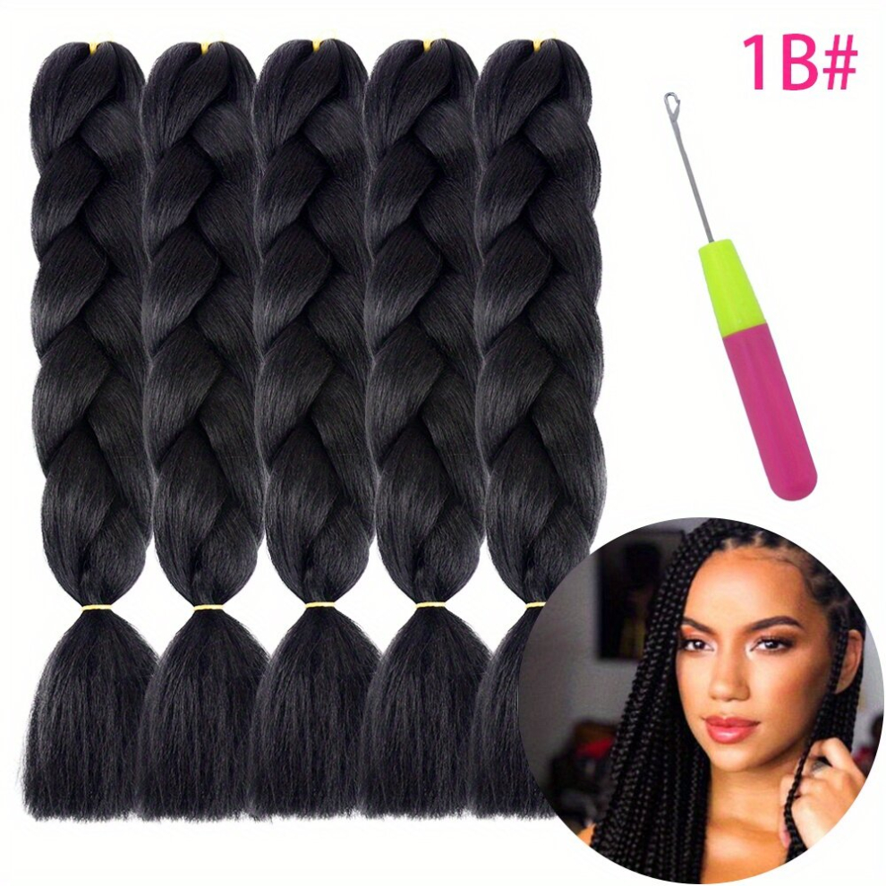 5pcs pack Ombre Braids Ponytail Synthetic Crochet Hair Extensions Fashionable For Daily Use Party Cosplay Halloween 60