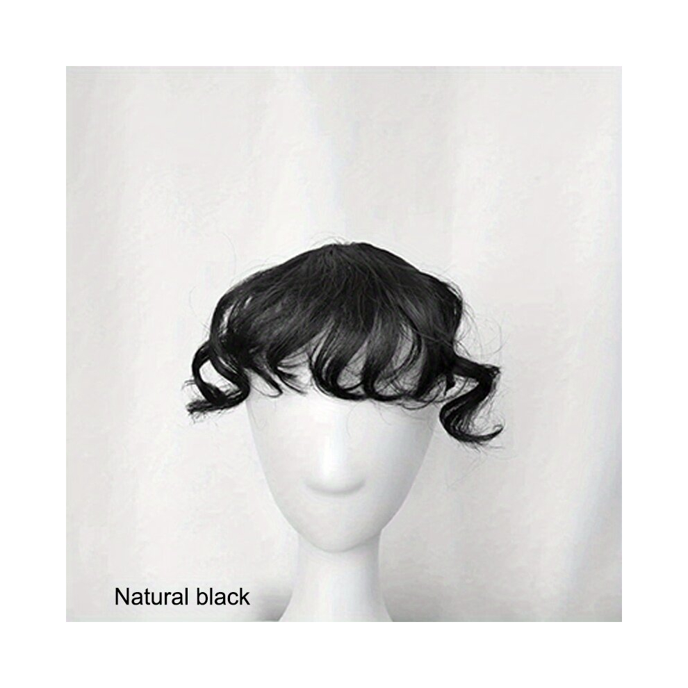 Wool Roll Bangs Short Curly Bangs DIY Clip In Bangs Extensions Synthetic Fiber Hair Bangs Hair Pieces For Women