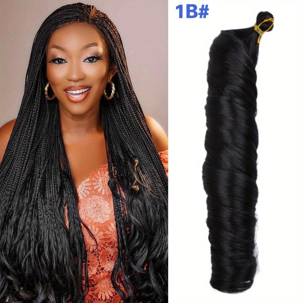 Unisex Black 55 88 Cm Spiral Curl Braids Crochet Hair Extensions Loose Wave Crochet Braids Hair Extensions Synthetic Braiding Hair French Curls Hair Extensions For