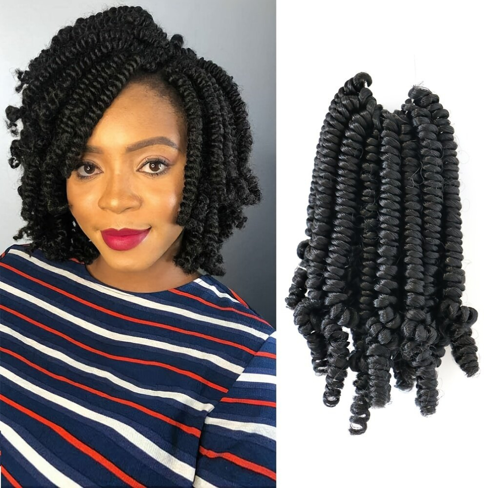Unisex Black Short Bob Wig Short Twist Hair Crochet Braids 15 24 Cm Braiding Hair Twist Pre Twisted Passion Twist Crochet Hair Bomb Twist Prelooped Synthetic Wig F