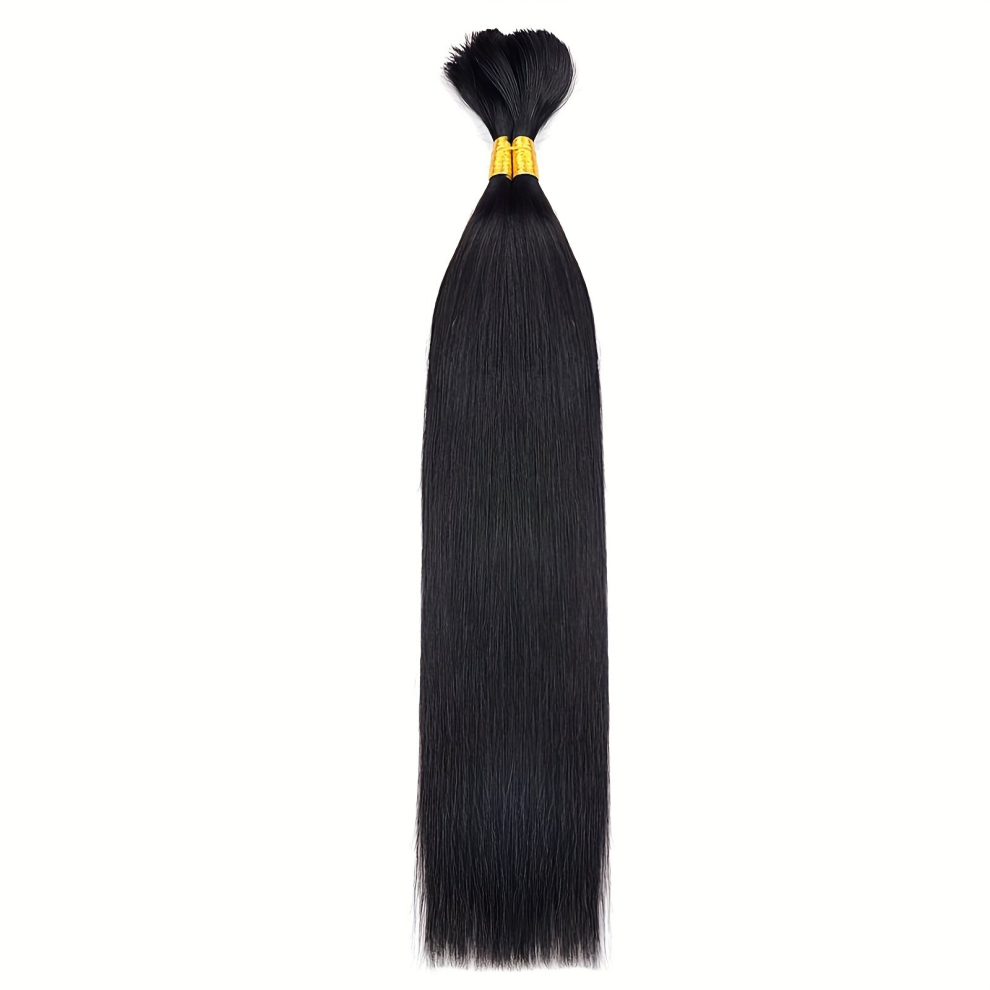 Unisex Black Human Hair Bulk For Braiding Straight Brazilian Virgin Human Hair Bulk No Weft For Braids Straight Bulk Human Hair For Micro Braiding Straight Braidin