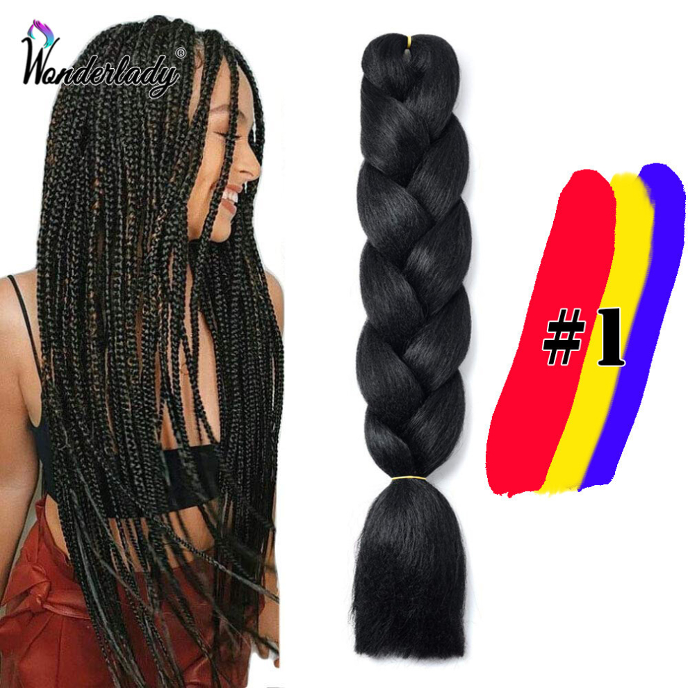 Unisex Multicoloured Jumbo Braiding Hair Extensions Synthetic Jumbo Braids For Twist Box Braids Crochet Hair High Temperature Fiber Hair Extension