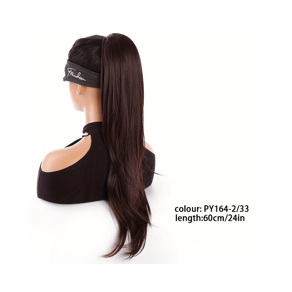 60 96 Cm Synthetic Drawstring Ponytail Clip In Ponytail Hair Extensions Long Wavy Pony Tail Hairpiece Ponytail Wig For Women