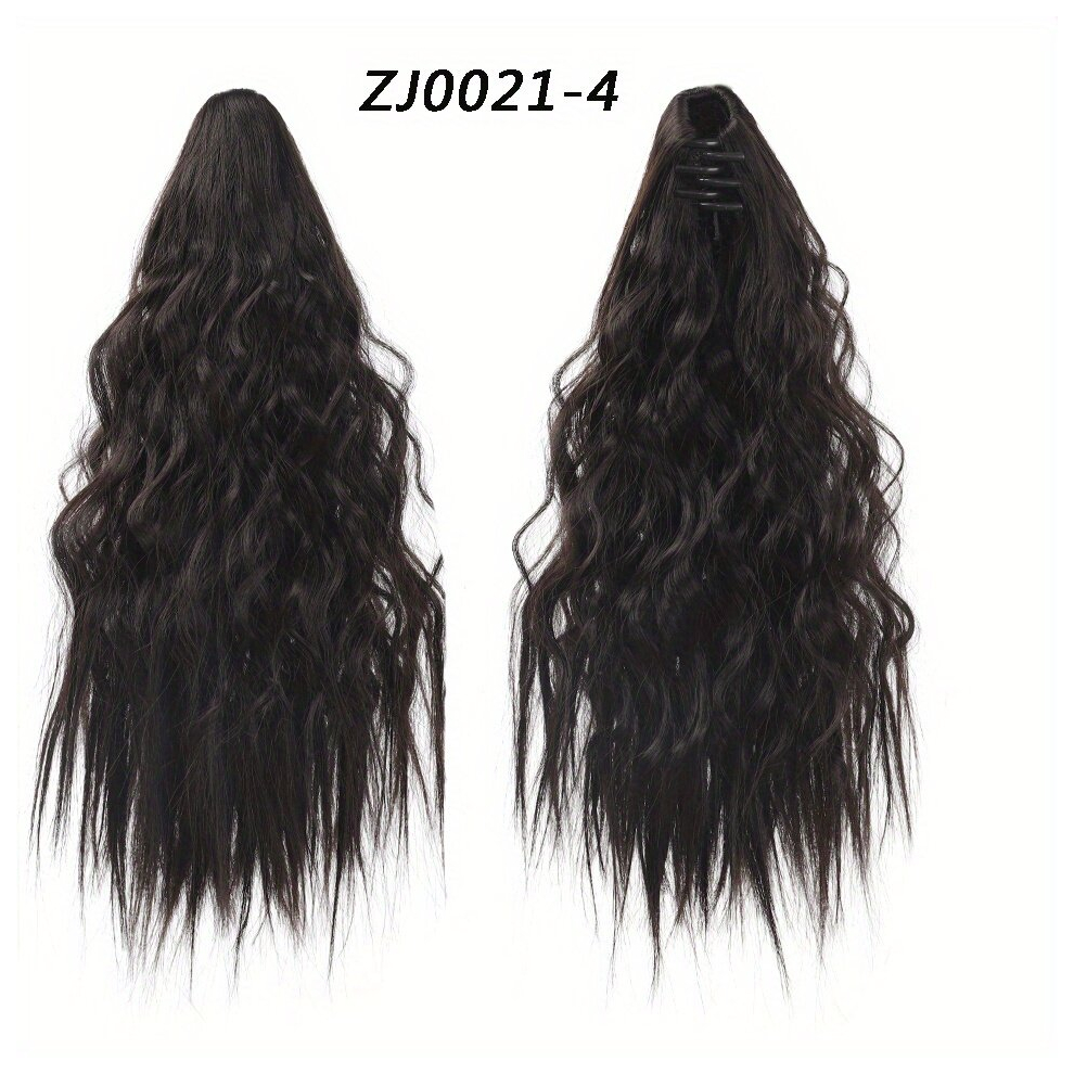 Unisex Multicoloured 35 56 Cm Bouncy Curly Wavy Ponytail Extensions Claw Clip In Hair Extensions For Women Synthetic Curly Hair Extensions