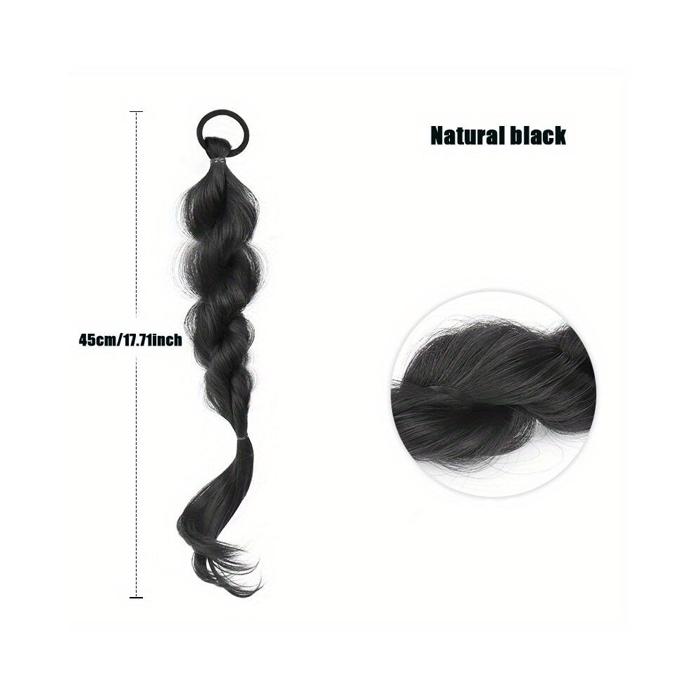 Unisex Multicoloured Loose Braided Bubble Ponytail With Elastic Hair Rope Synthetic Hair Extensions Fashionable For Daily Use Party