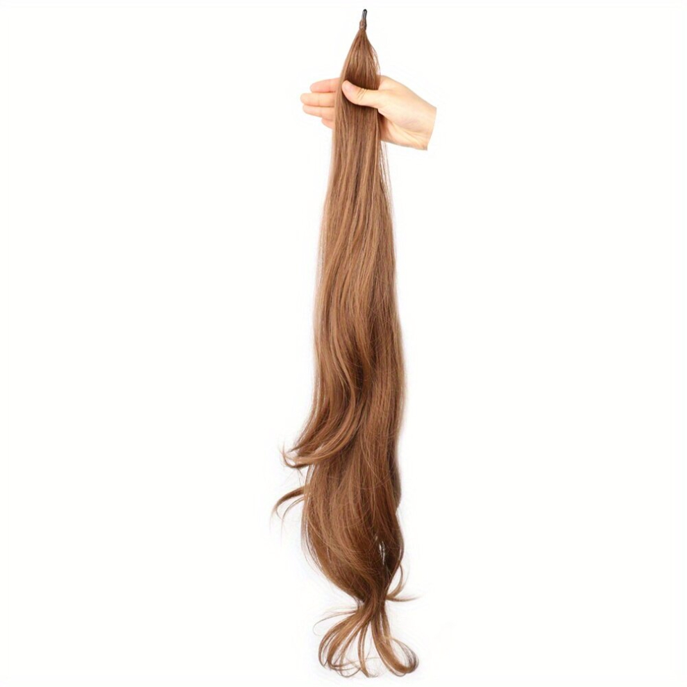Flexible Wrap Around Ponytail Extensions 81 28 Cm Long Cury Wavy Synthetic Ponytail Extensions Synthetic Fiber Hairpieces For Women Daily Use
