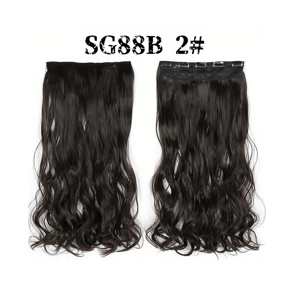 Unisex Multicoloured Hair Extensions Clip In Long Wavy Synthetic Hair Extension 5 Clips Hairpieces Fiber Double Weft Hair For Women 55 Beach Blonde