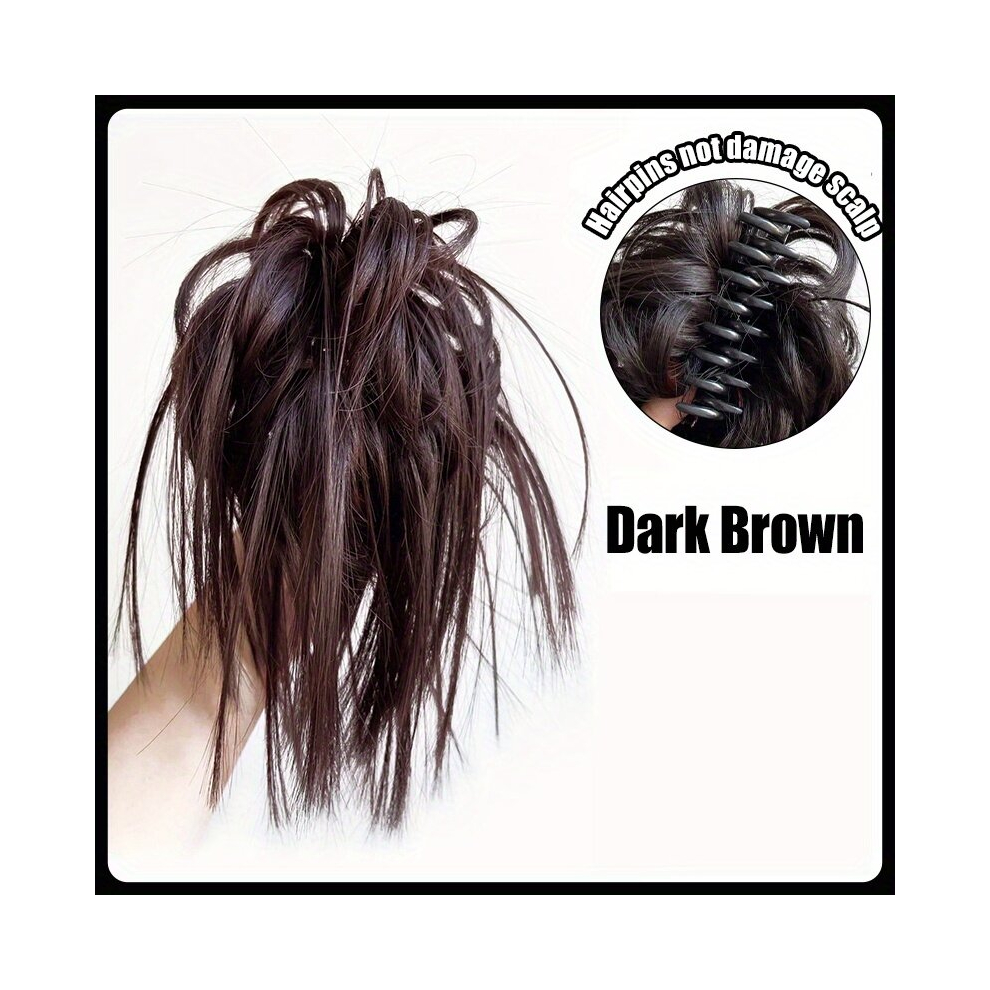 Long Straight Claw Ponytail Clip In Hair Extensions Messy Medium Length Synthetic Hair for a Natural Look