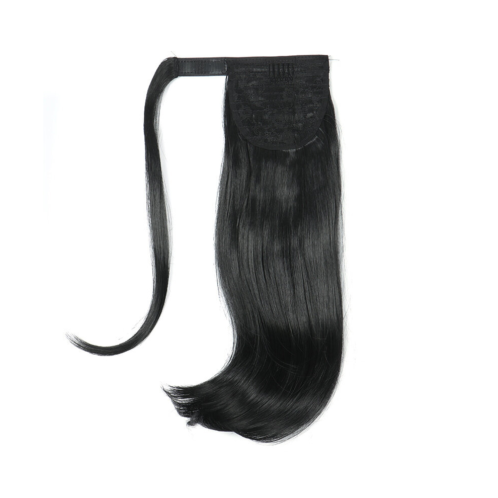 Unisex Multicoloured Bounce Ponytail Extension For Women Natural Straight Wrap Around Ponytail Clip In Hair Extension Natural Looking Synthetic Hairpiece