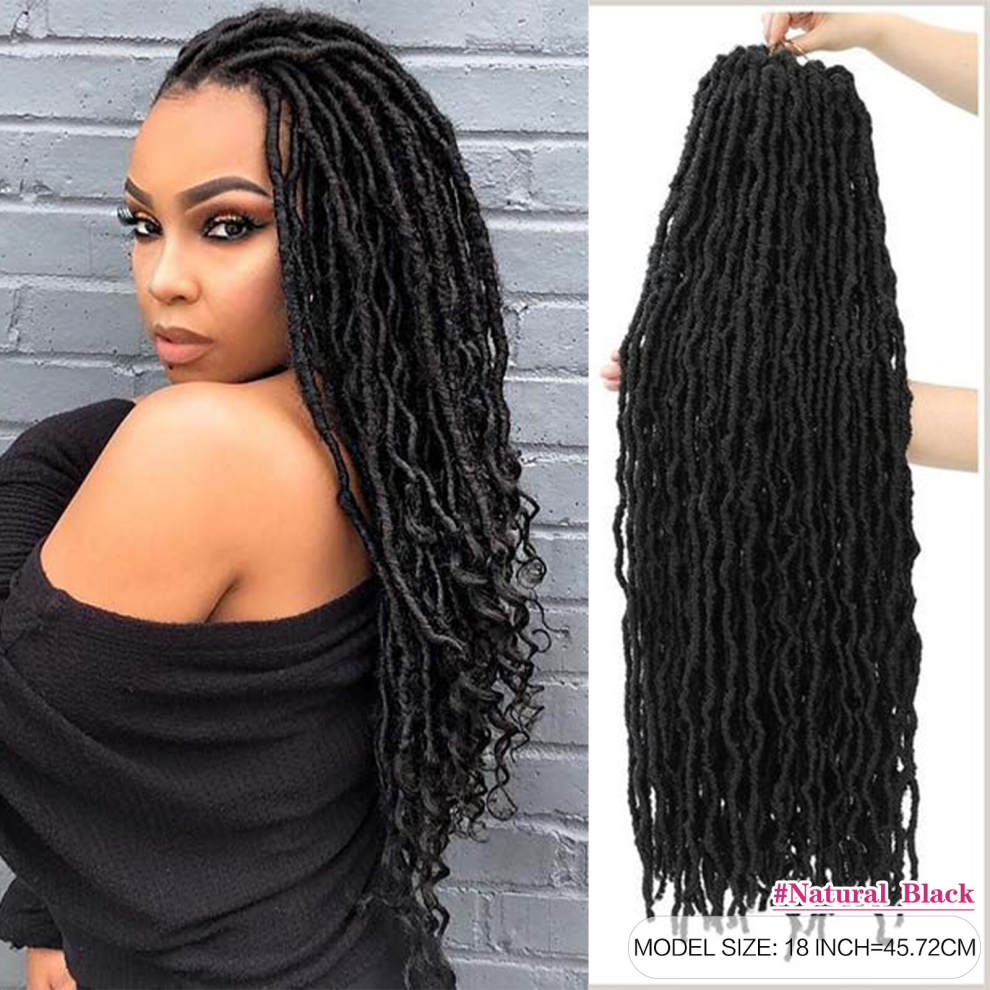 Unisex Multicoloured 45 72 91 Soft Locs Crochet Hair Whole 21 Strand No Extended Long For Women Pre Looped Long Goddess Crochet Braids Curly Wavy Braiding Hair Extension