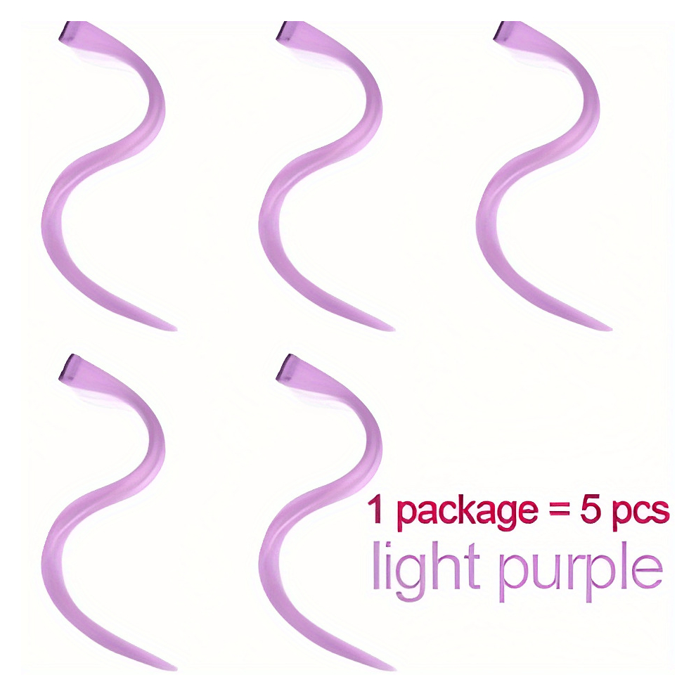 5pcs Synthetic Long Straight Hair Extensions With Clips Heat Resistant Straight Hair Extensions Y2K Highlight Hanging Ear Dye Wig Pieces